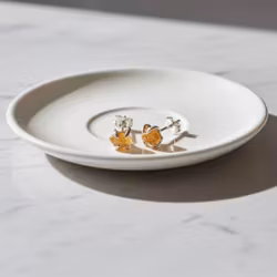 Silverörhängen rå Citrin