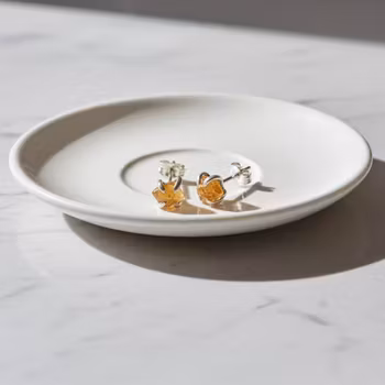 Silverörhängen rå Citrin