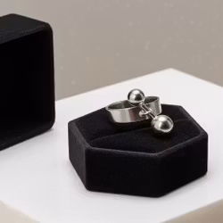 Silverring med kulor