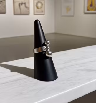 Silverring med kulor