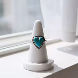 Silverring med hjärta Turkos