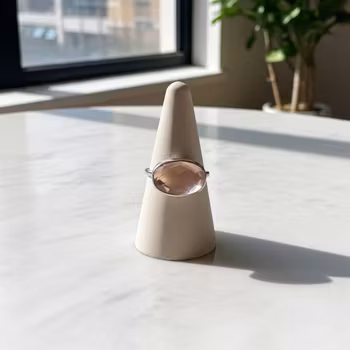 Rosenkvarts ring silver