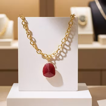 Stort guldpläterat halsband