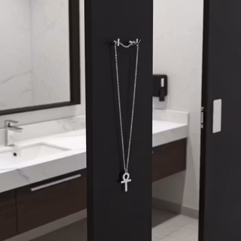 Herrhalsband Ankh kors silver