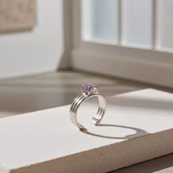 Silverring Rå Ametist