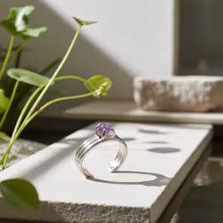 Silverring Rå Ametist