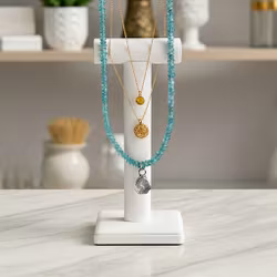 Blå apatit halsband silver