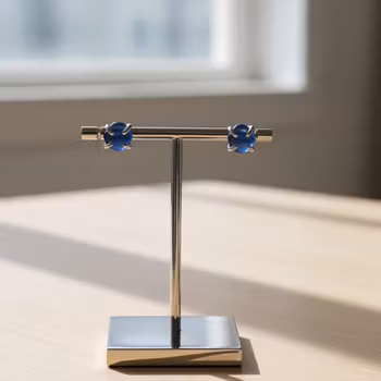 Blå Sjöglas örhängen silver