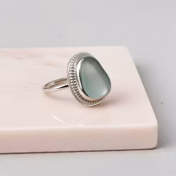 Stor Sjöglas ring silver