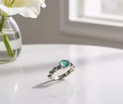 Sjöglas ring 925 silver