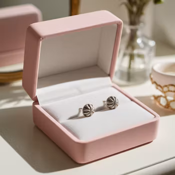 Silverörhängen mönstrade kulor