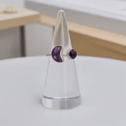 Silverring med Ametist halvmåne