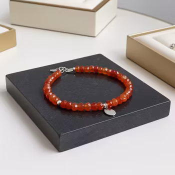 Karneol armband silver