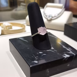 Rå Rosenkvarts ring silver