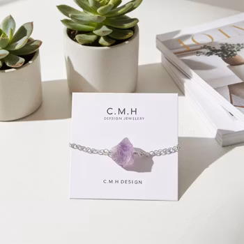 Rå Ametist armband silver