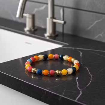 Färgglatt herrarmband Agat stenar