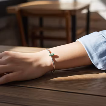 Cuff armband med Turkos sten silver