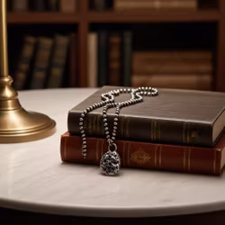 Oxiderat herrhalsband med hänge