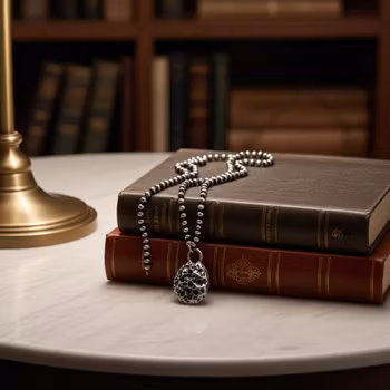 Oxiderat herrhalsband med hänge