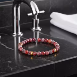 Rött Agat armband herr