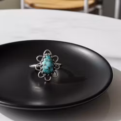 Turkos ring 925 silver