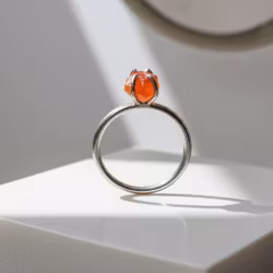 Rå Karneol ring silver