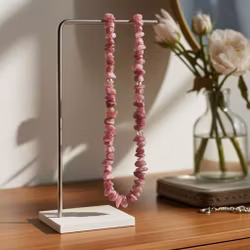 Rosa rå Turmalin halsband silver