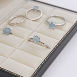 Silverring rå Akvamarin sten