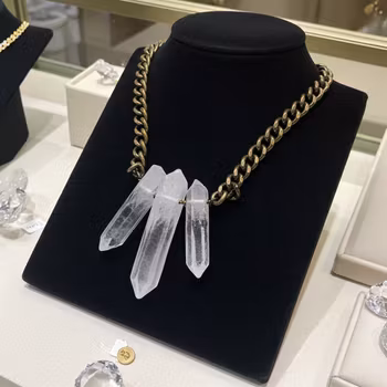 Statementhalsband med råa Bergskristaller