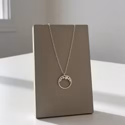 Silverhalsband med rund ring