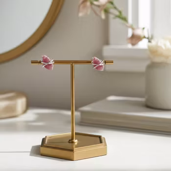 Silverörhängen rå Turmalin