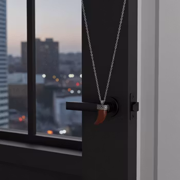 Halsband med Obsidian hänge herr