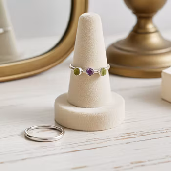 Peridot och Ametist ring silver