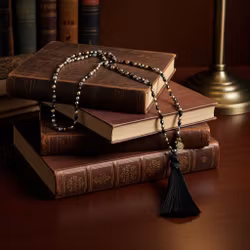 Knutet pärlhalsband med tassel