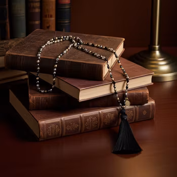 Knutet pärlhalsband med tassel