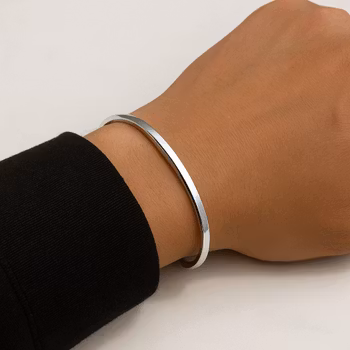 Stelt silverarmband herr