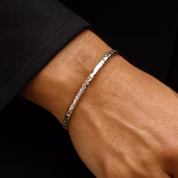 Cuff armband i silver herr