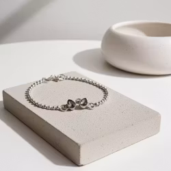 Silverarmband Svarta Turmalin stenar