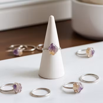 Silverring rå Ametrin sten