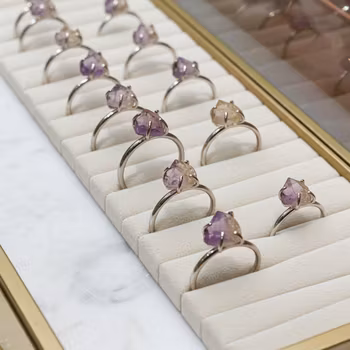 Silverring rå Ametrin sten