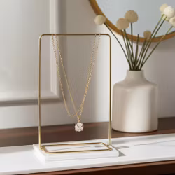 Rå Månsten halsband guldpläterat