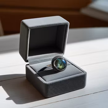 Labradorit ring silver