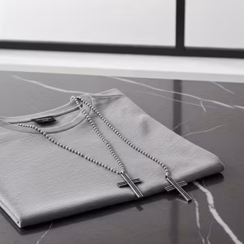 Kors halsband silver herr