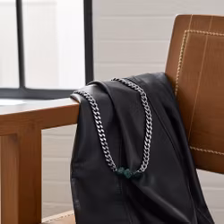 Pansarlänk halsband med gröna Apatiter