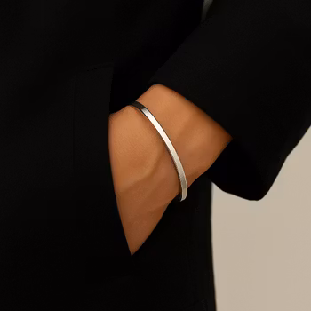 Stelt silverarmband herr