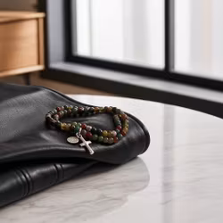 Sten armband med kors herr