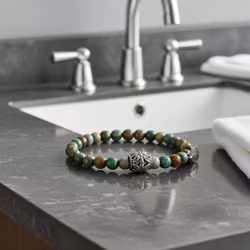 Grönt Agat armband herr