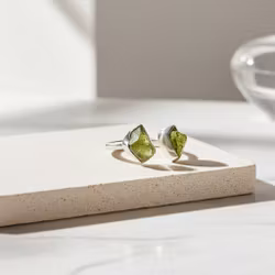 Rå Peridot ring silver