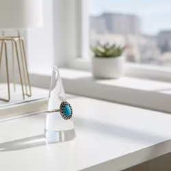 Svarta ringar med Turkos silver