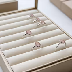 Ring med rosa Sjöglas silver